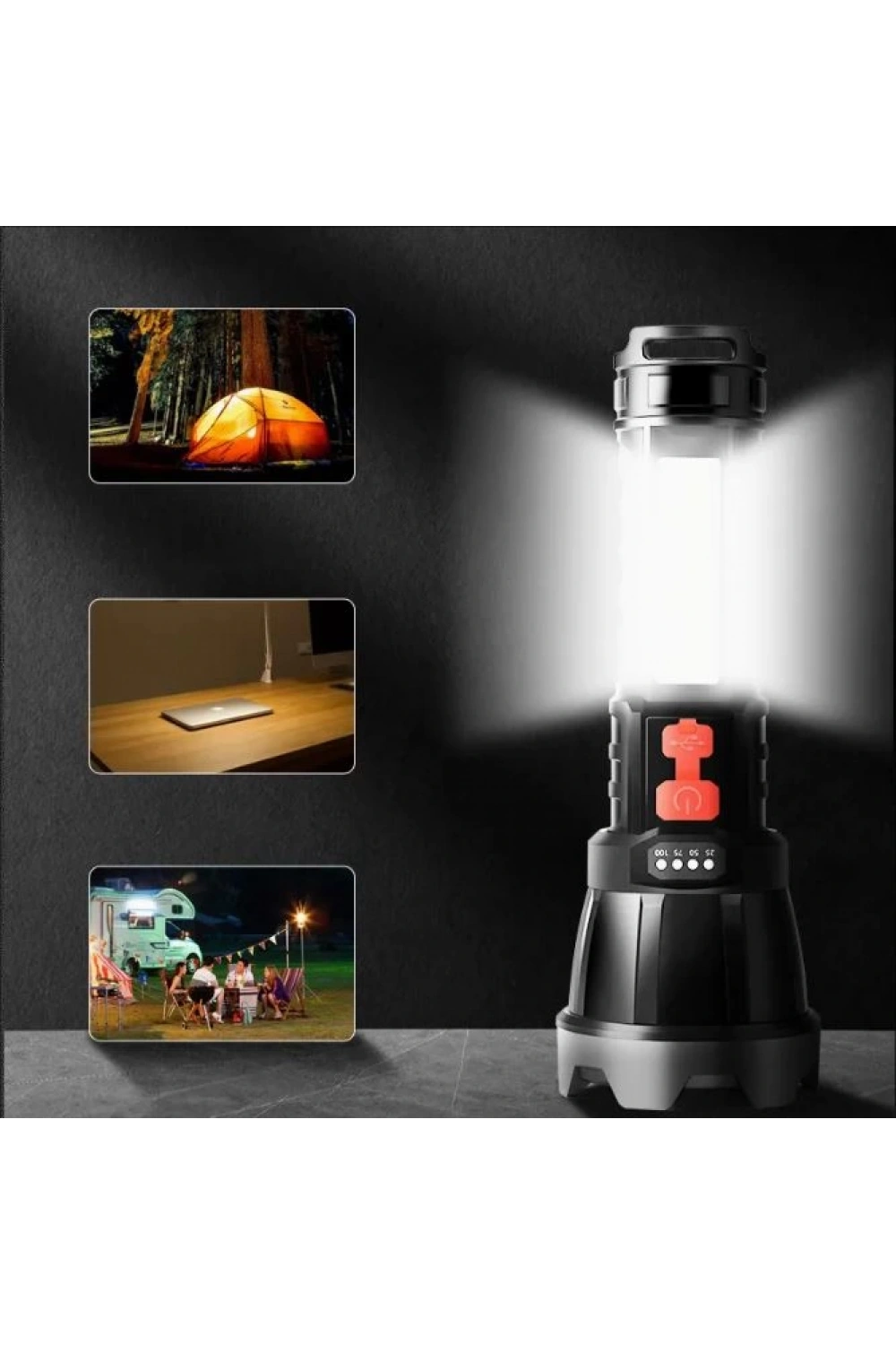 Usb Glare Charging Flashlight El Feneri Zj-05