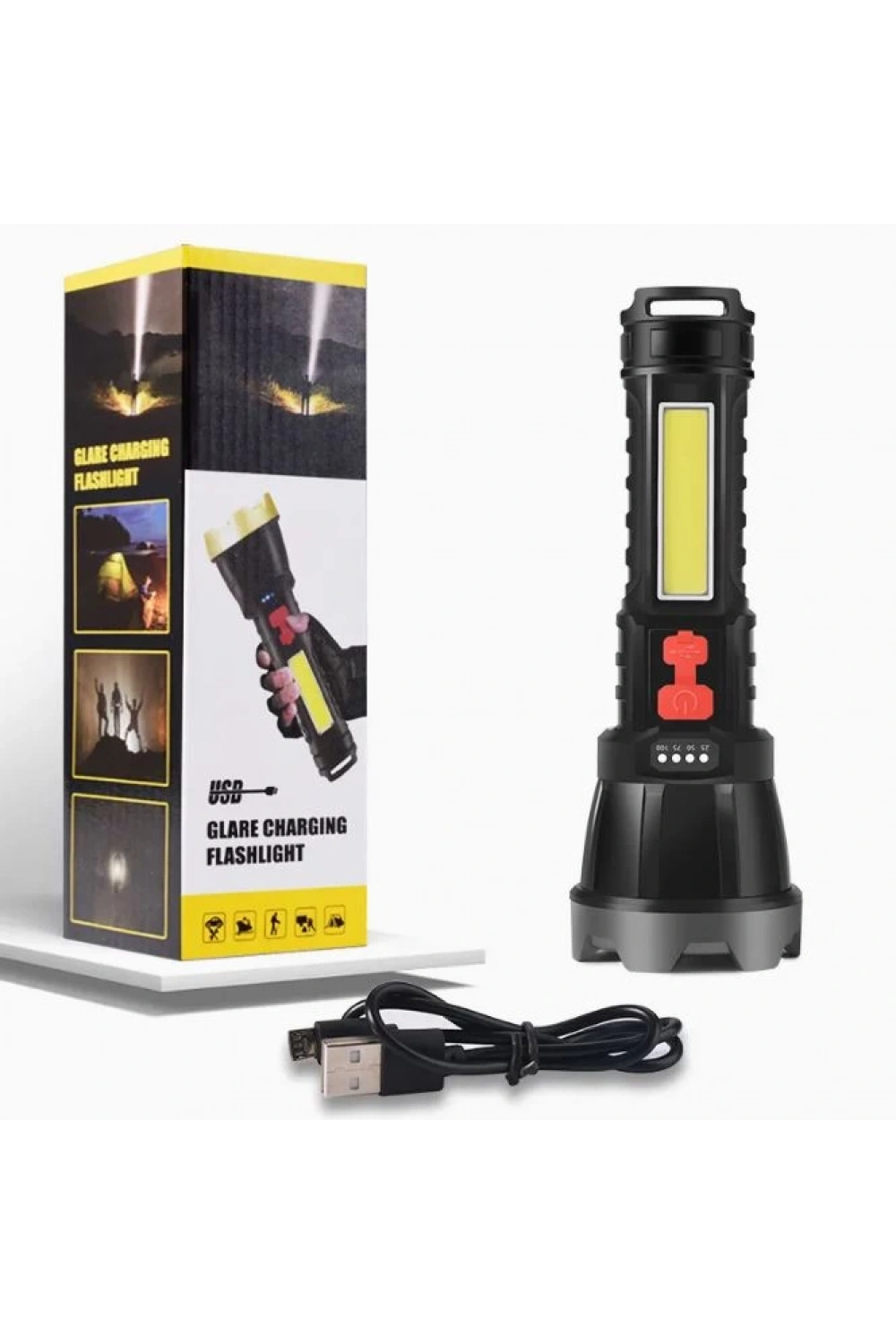 Usb Glare Charging Flashlight El Feneri Zj-05