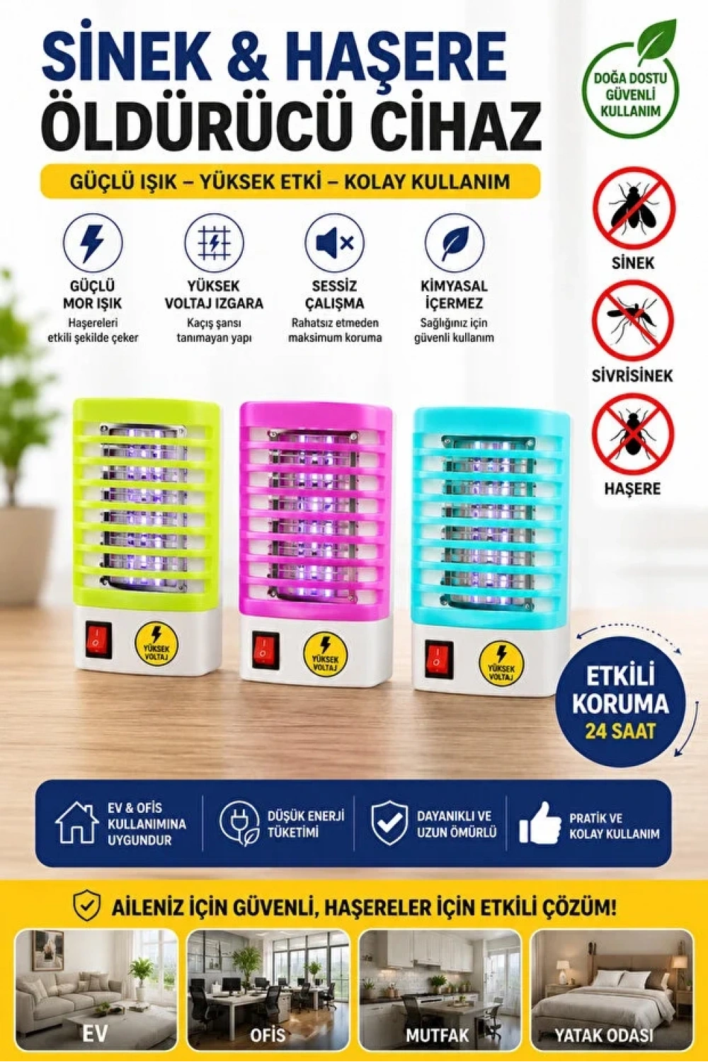 UV Işıklı Priz Tipi Elektrikli Sinek Öldürücüler