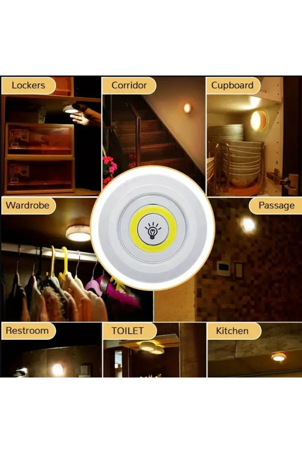 Uzaktan Kumandalı Yapışkanlı 3lü Led Spot Lamba