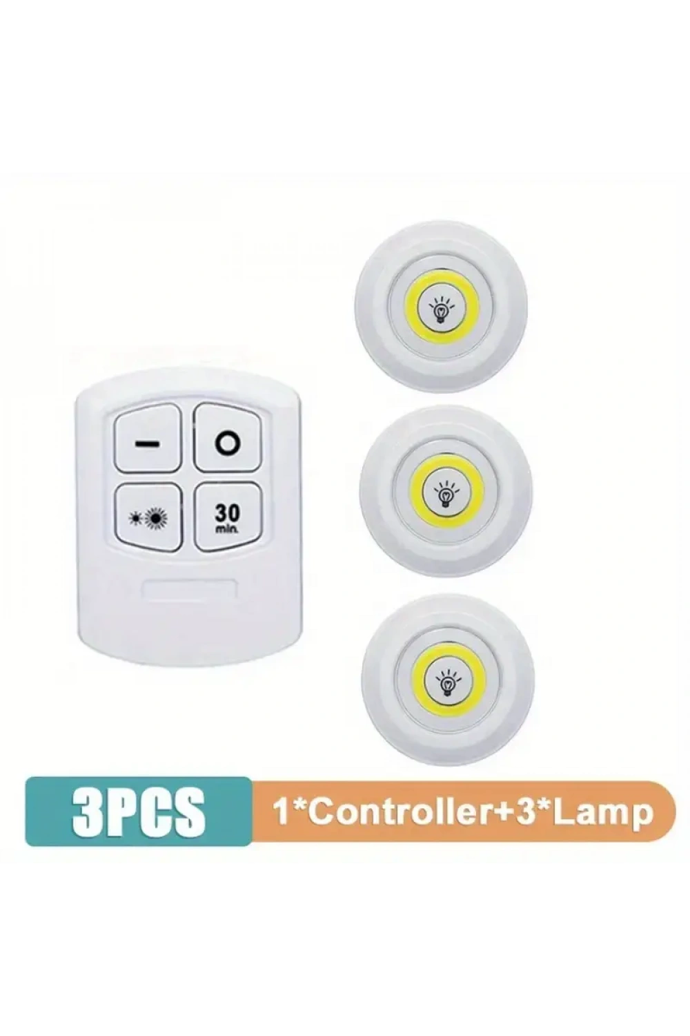 Uzaktan Kumandalı Yapışkanlı 3lü Led Spot Lamba