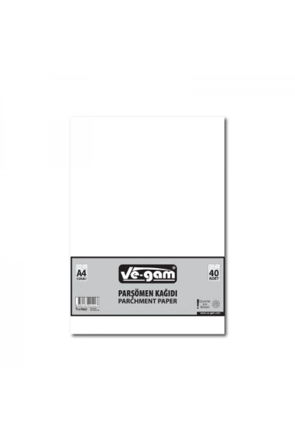 Ve-gam A4 ( 40pcs ) ( Çizgisiz ) Parşömen Kağıdı*100