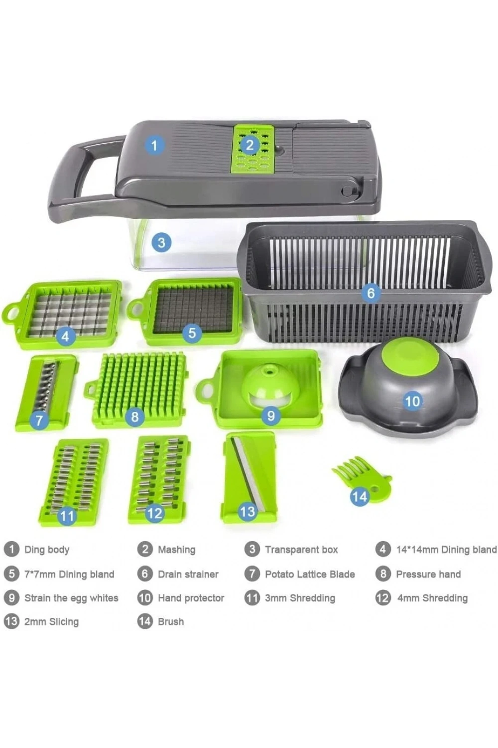 Veggie Slicer Sebze Doğrayıcı Sebze Dilimleyici 14 Pcs
