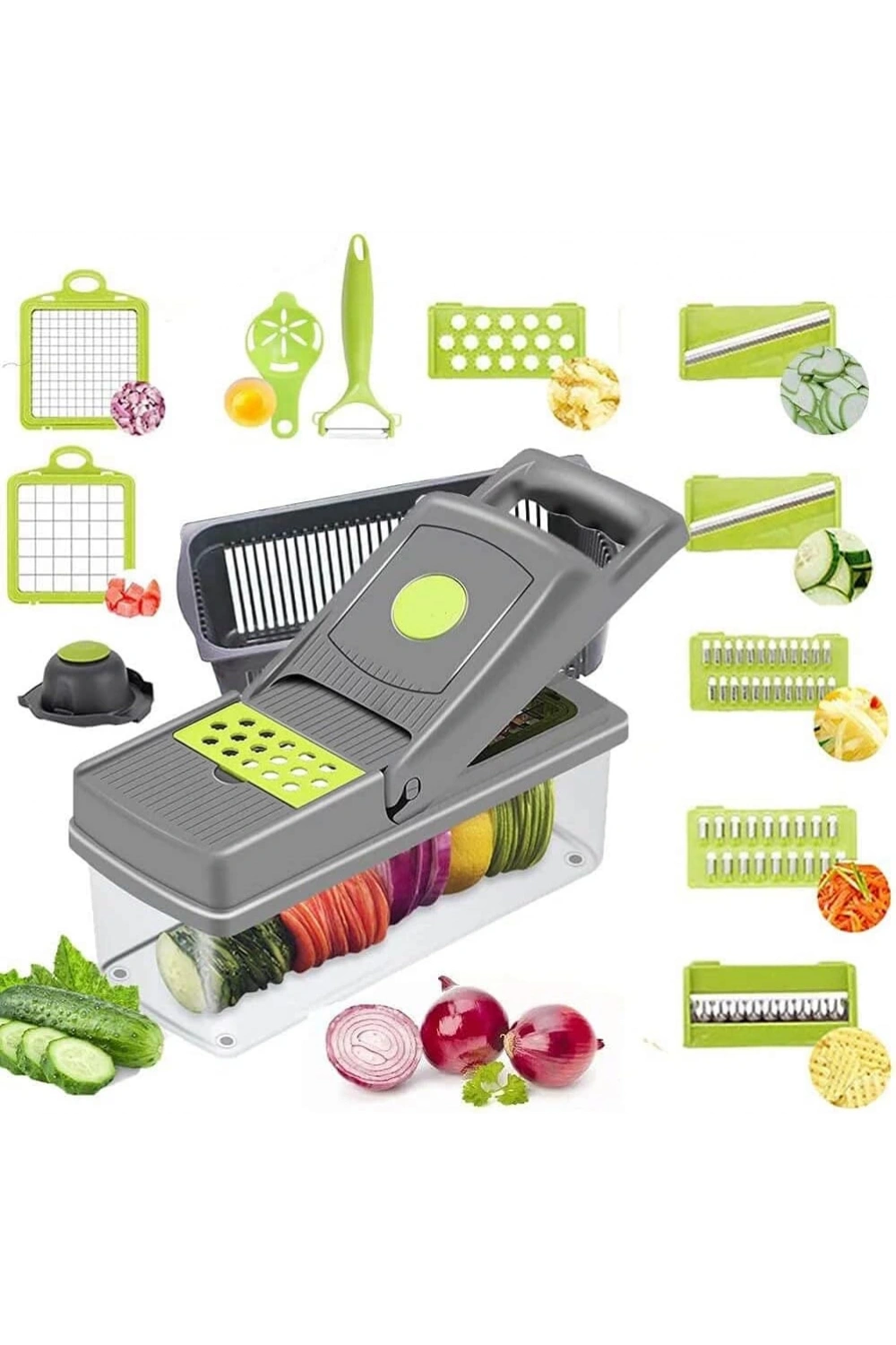 Veggie Slicer Sebze Doğrayıcı Sebze Dilimleyici 14 Pcs