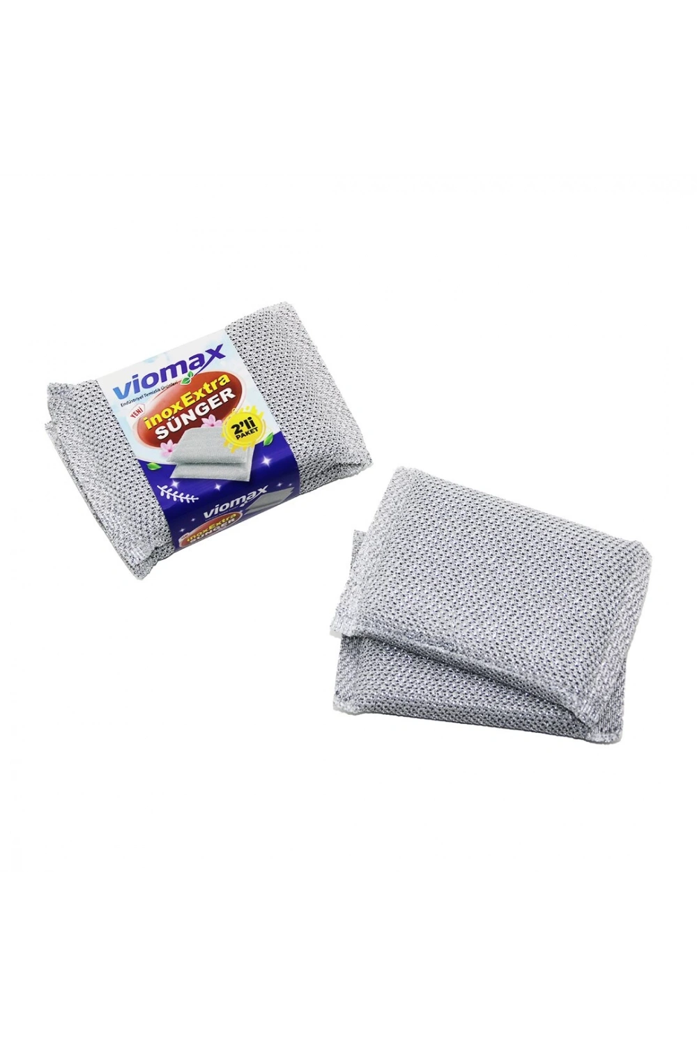 Viomax Tm-785 ( 2pcs ) ( İnox Extra ) Temizlik & Bulaşık Süngeri*24x10