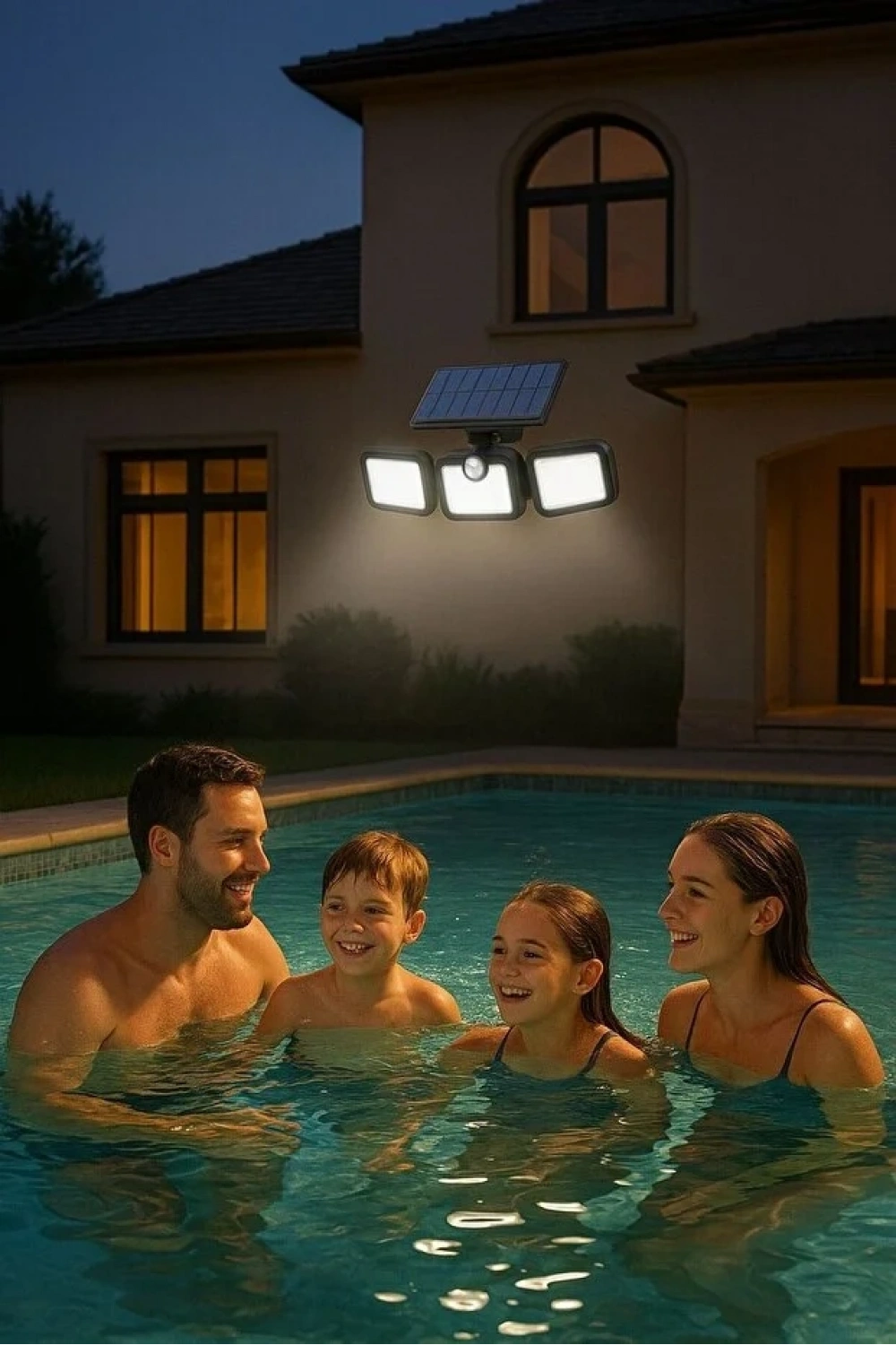 Volemi Üçlü Solar Led Projektör – Beyaz Işık – Sensörlü Dış Mekân Aydınlatma