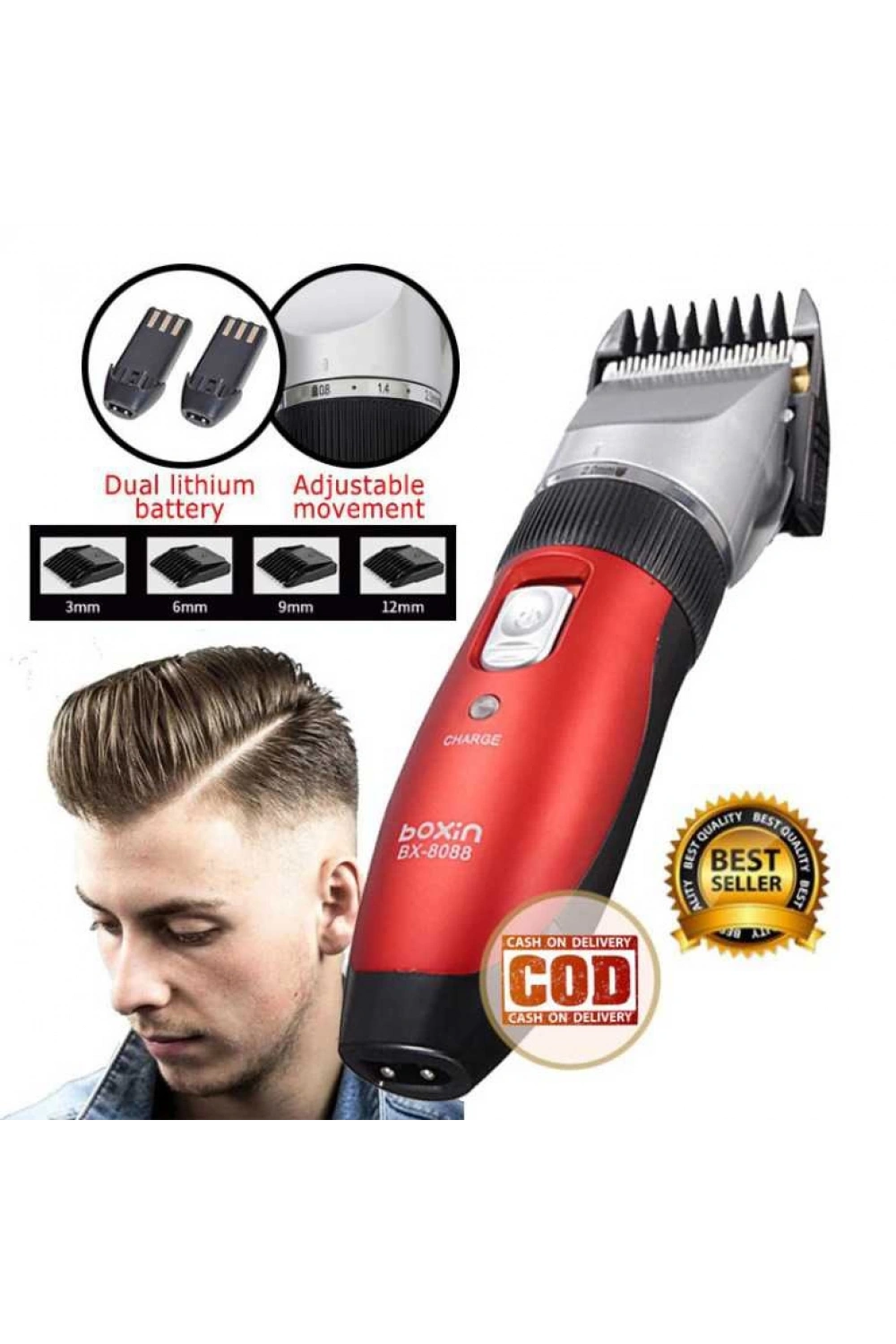 Waer Erkek Tıraş Makinesi Çift Batarya Berber Tipi Wa-001