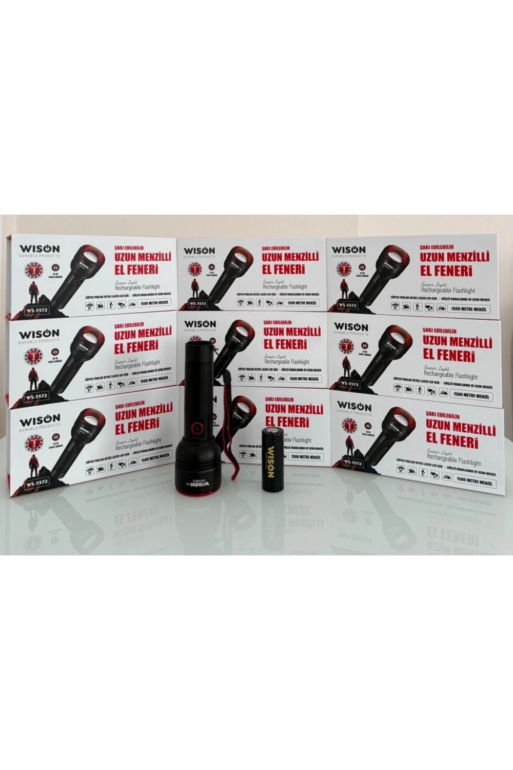 Wıson Ws-5572 20w Uzun Menzilli Şarjlı Metal El Feneri