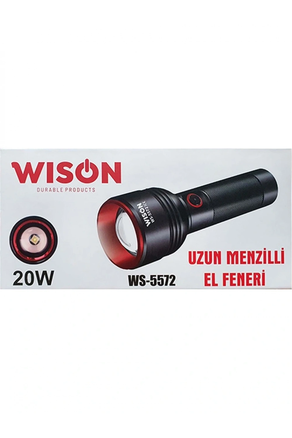 Wıson Ws-5572 20w Uzun Menzilli Şarjlı Metal El Feneri