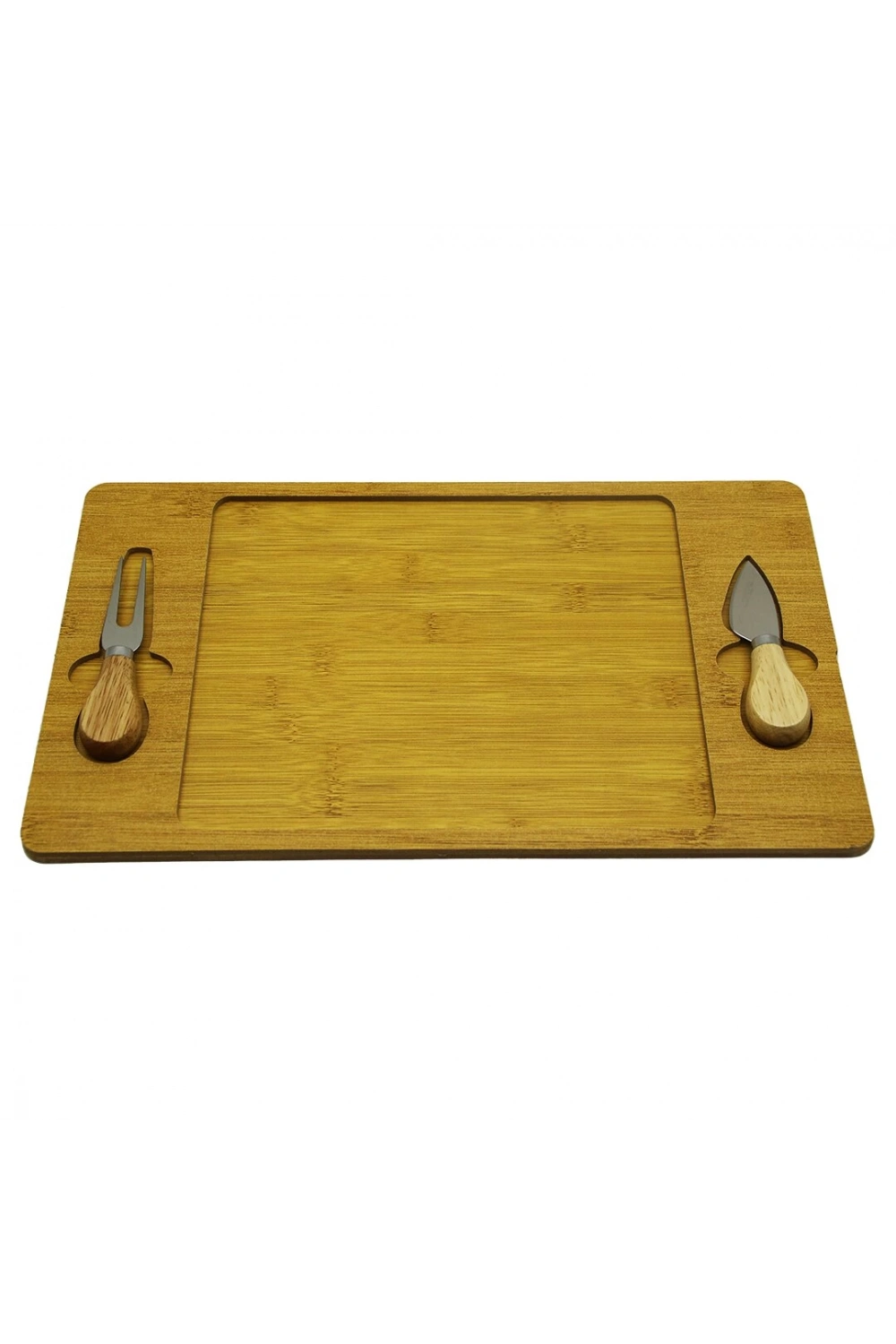 Wooden Ware Baysa-1137 ( 40x24cm ) ( Ahşap Bambu ) Kahvaltı Sunum Tabak ( 2 Peynir Bıçak=ahşap Saplı )*36