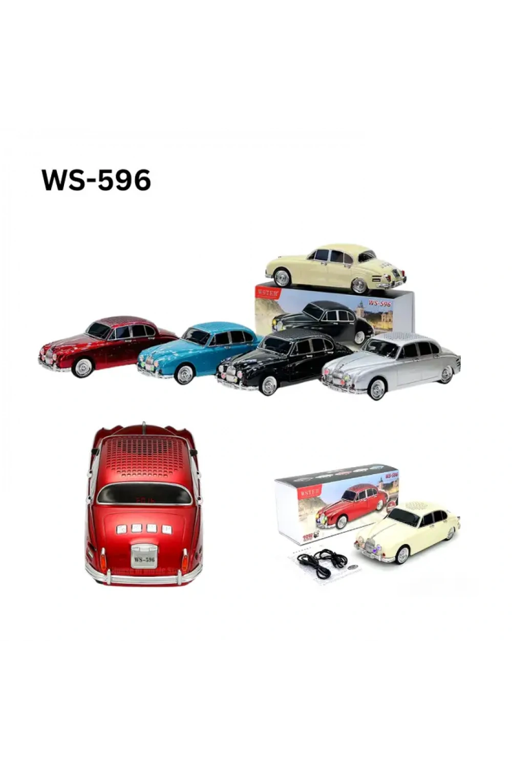 Ws-596 Araba Görünümlü Kablosuz Bluetooth Hoparlör Siyah