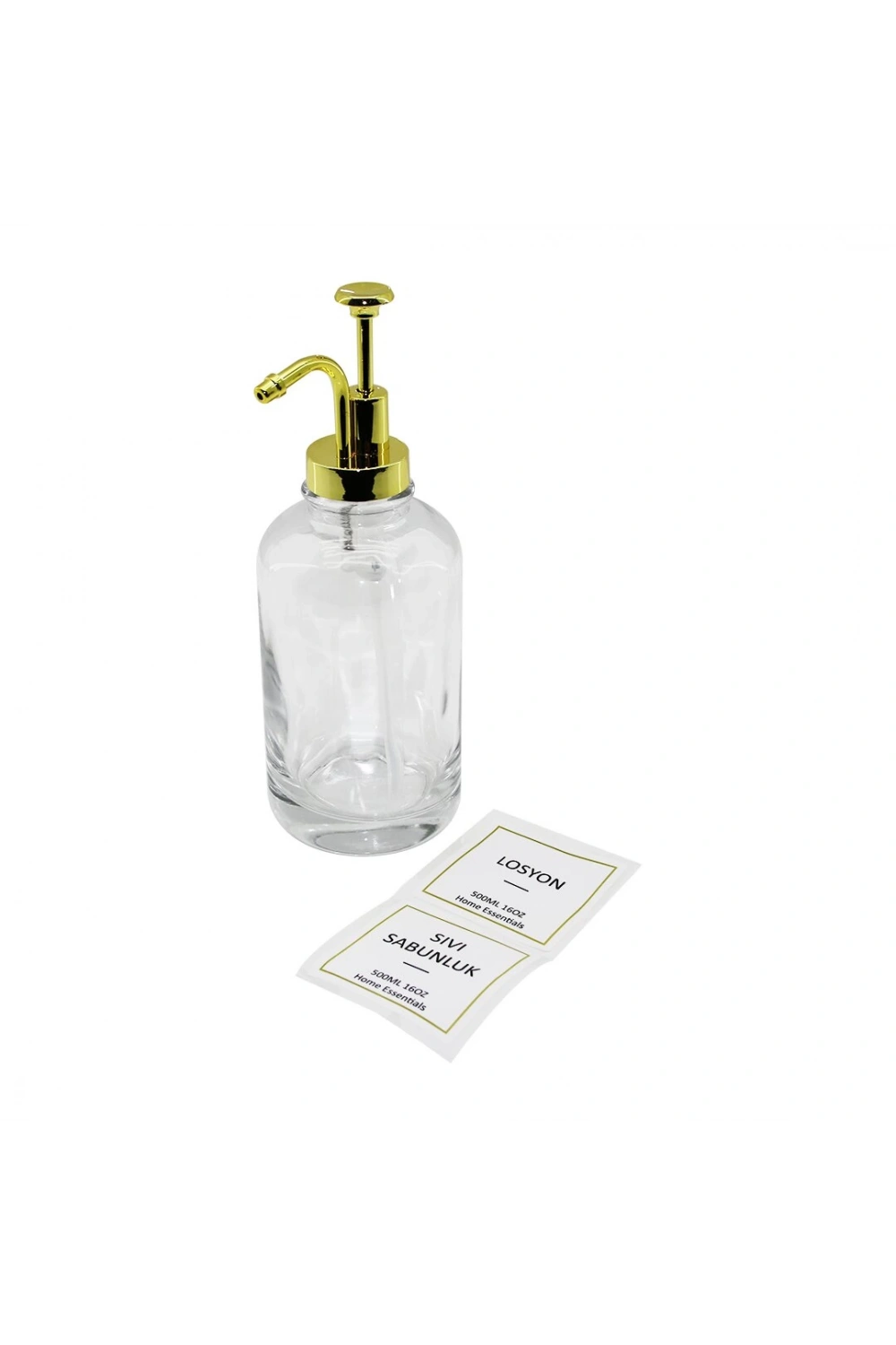 Yakut-11302 ( Yuvarlak ) Şeffaf Cam Sıvı Sabunluk 500ml*18