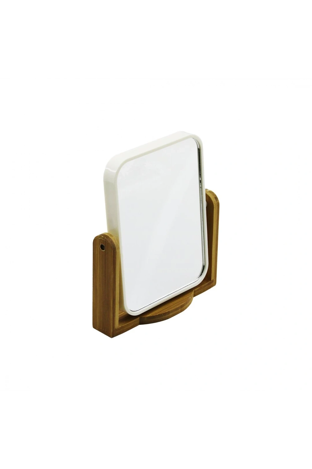 Yakut-11456 ( Dikdörtgen= 13.2x17.8cm ) ) ( Ahşap Bambu Ayaklı ) Makyaj Aynası ( Çift Taraflı ) ( Plastik Çerçeve )*48