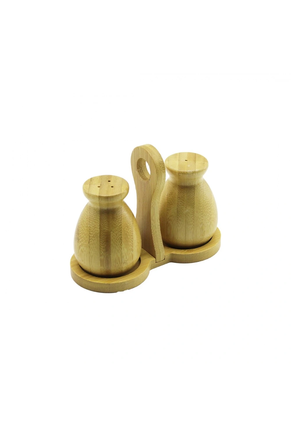 Yakut-12354 ( 2pcs & Şişe Modeli ) Ahşap Bambu Tuzluk & Baharatlık ( Tutacaklı Ahşap Stand )*100