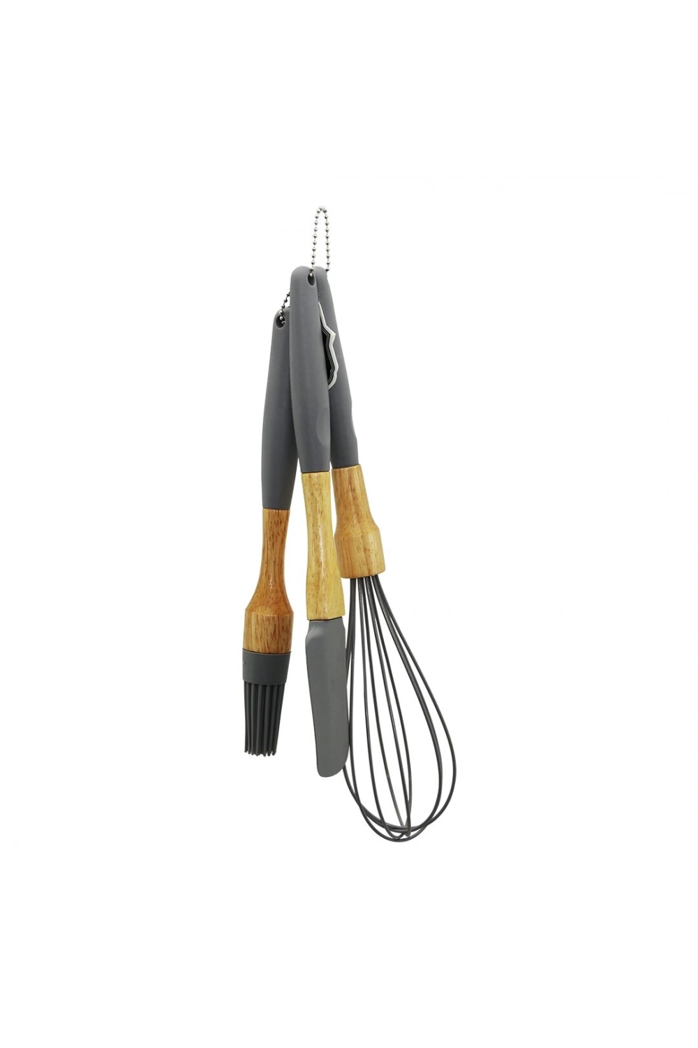 Yakut-12499 ( 3pcs ) ( Silikon ) ( Çırpıcı & Fırça & Spatula ) Seti (ahşap Bambu Sap & Silikon Kılıflı)*96