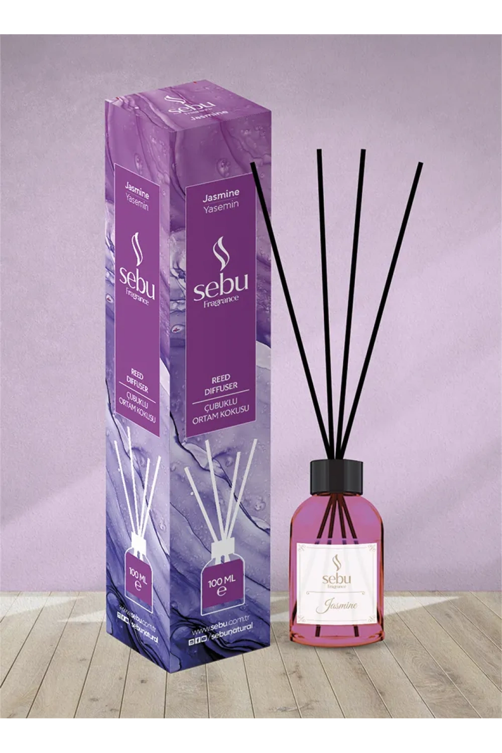 Yasemin Ortam Kokusu Bambu Çubuklu Sebu 100 Ml