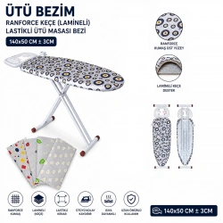 Egonex Ütü Bezim Ranforce Keçe ( Lamineli ) ( Lastikli ) ( Ütü Masası Bezi ) ( 140x50cm ± 3cm)*30