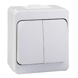 Egonex Atom ( Sıva Üstü ) Komitatörlü 2li Anahtar Priz*12x10