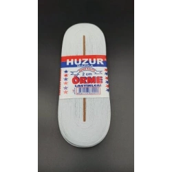 Egonex Huzur ( Beyaz & 2cm ) Paça Lastik Yassı Geniş 10mt*50