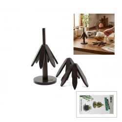 Egonex İbico İ22-320 Standlı=ağaç Model) ( 2pcs ) Ahşap Bambu ( Katlanır ) Nihale ( Yapraklı Çiçek Modeli= Çap: 20cm) )*36