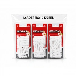 Egonex Medalyan Dl-48 ( No-10 ) ( 12pcs ) Dübel Beyaz & Plastik*12x9