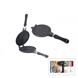 Egonex Taşhan Tr-34-098750 ( 20cm ) Granit Döküm Waffle Tava ( Bakalit Sap )*10