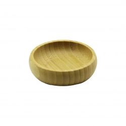 Egonex Yakut-10516 ( Tekli & Mini & Çap: 8.5cm ) Ahşap Bambu Çerezlik & Lokumluk Kase*300