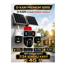 O-Kam OK337B Premium 12MP 4 Kameralı 4g Çift Solar Panel Aov