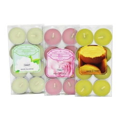 YAKUT-8010 ( 8PCS ) ( RENKLİ YUVARLAK ) TEA LİGHT MUM ( JASMİNE & ROSES & LEMONS )*250