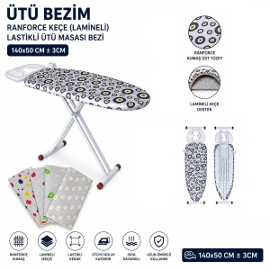 Egonex Ütü Bezim Ranforce Keçe ( Lamineli ) ( Lastikli ) ( Ütü Masası Bezi ) ( 140x50cm ± 3cm)*30