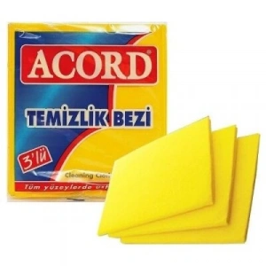 Egonex Acord-504 3lü Sarı Temizlik Bezi*12x10