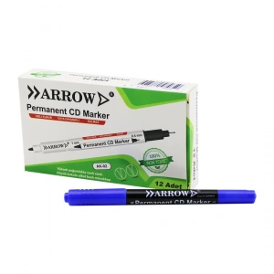 Egonex Arrow Ak-02 ( Mavi & 2 Uçlu ) ( Permanent=1mm ) + ( Cd Marker=0.4mm ) Kalemi*12x120