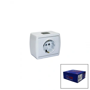Egonex Atom Sıva Üstü Topraklı Priz*12x10