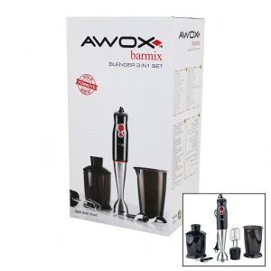 Egonex Awox Barmix ( 3in1 ) Blender Seti ( Çelik 2li Mikser ) ( Çelik Rondo Bıçak ) ( Çelik 4 Kanatlı Bıçak ) ( 1000w )*4