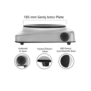 Egonex Awox Lotus Tek Gözlü Elektrikli Ocak Plate 185mm.1500w*6