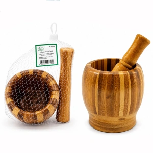 Egonex Bella House K-0521 ( Ahşap Bambu & Çizgili ) Havan ( Sarımsak Dövecek ) ( Ç: 8cm--d: 7cm--y:10.5cm ) ( Fileli Ambalaj)*80