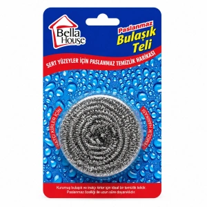 Egonex Bella House K-3753 ( Vakumlu ) Bulaşık Teli Tekli Paslanmaz15gr*36x20