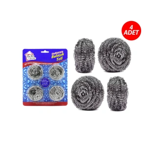 Egonex Bella House K-7255 ( 4pcs ) ( Vakumlu ) Bulaşık Top Teli ( Paslanmaz )*12x20