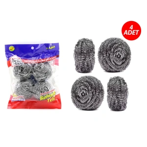 Egonex Bella House K-7279 ( 4pcs ) ( Poşetli ) Bulaşık Top Teli ( Paslanmaz )*12x20