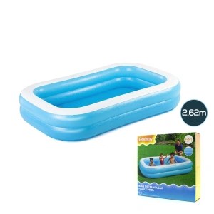 Egonex Bestway-54006 ( 2 Halka ) ( 778lt ) Dikdörtgen Aile Mavi Şişme Havuz ( 2.62x1.75x51cm ) ( 6+ Yaş )*3=k