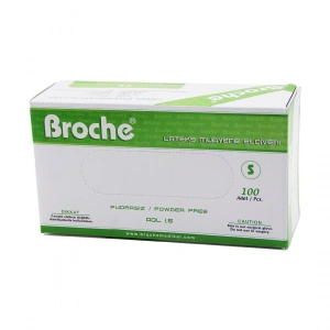 Egonex Broche Haspet Beybi ( S ) ( Pudrasız ) ( Latex ) Muayene Eldiveni ( Lateks ) ( 100lü )*1x20