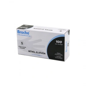 Egonex Broche Haspet Coremed & Bimel ( S ) ( Siyah ) ( Pudrasız ) ( Nitril ) Muayene Eldiveni ( Lateks ) ( 100lü )*1x20