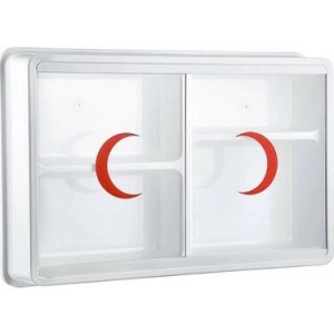 Egonex Çelik Ayna-158 ( Plastik ) ( 2 Kapaklı ) Ecza Dolabı*10