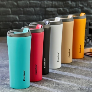 Egonex Cooker Ckr-2050 ( 400ml ) Termos Bardak Renkli ( Paslanmaz Çelik & Kaydırmaz Tpr Taban & Sızdırmaz Kapak )*24