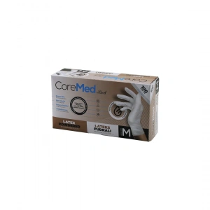Egonex Coremed Bimel Haspet ( M ) ( Pudralı ) Latex Muayene Eldiveni ( Lateks ) ( 100lü )*1x20