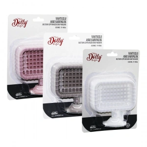 Egonex Dolly Y-056 Lüks Vantuzlu Katı Sabunluk ( Dikdörtgen & Izgaralı )*36