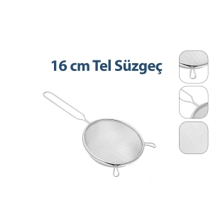 Egonex Enfa Enf-1296 ( 16cm ) Tel Süzgeç Metal Saplı ( Kulaklı )*200