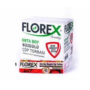 Egonex Florex-402 Avantaj ( Çilek Kokulu ) ( Büzgülü ) ( Orta ) ( 10pcs ) 55x60cm Çöp Torbası*25=k