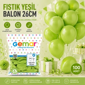 Egonex Gemar Gm-90-11 ( İç Mekan & Fıstık Yeşil ) Balon ( 10 & 26cm & 100pcs )*1x100