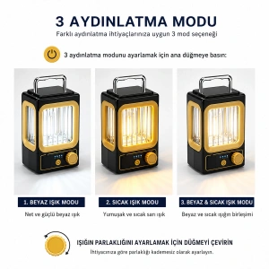 Egonex Hasuba Hs-234 ( Solar & Güneş Enerjili ) ( Usb Şarjlı ) Nostalji Solar Lamba ( 1500mah )*80